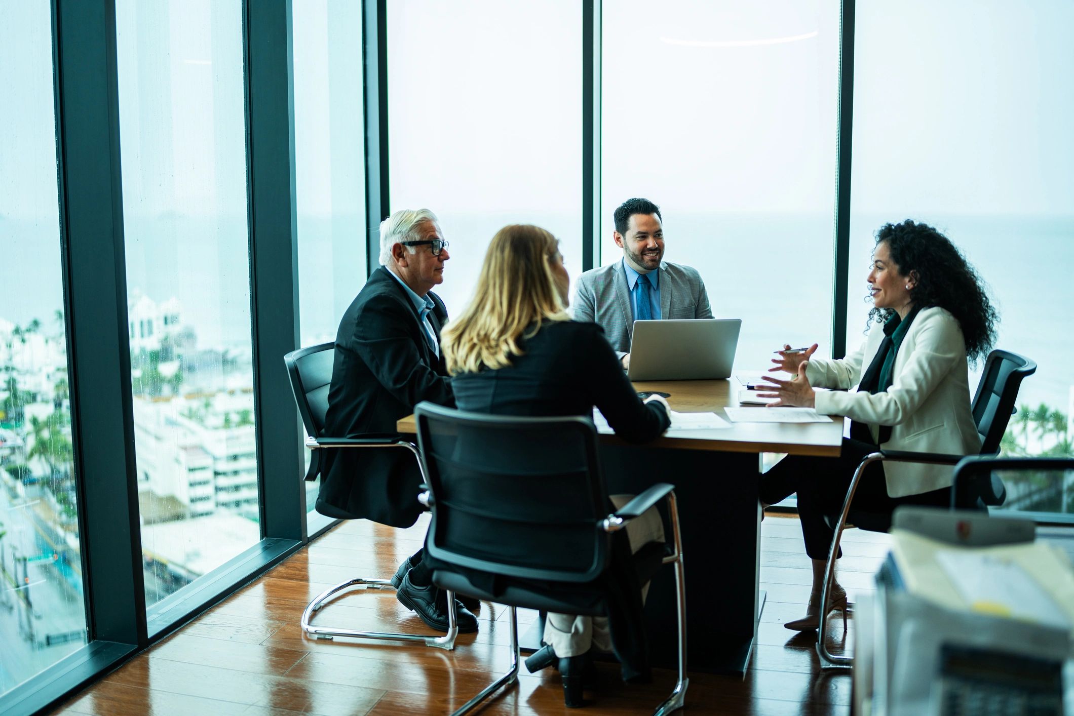 Business meeting representing strategic property consulting