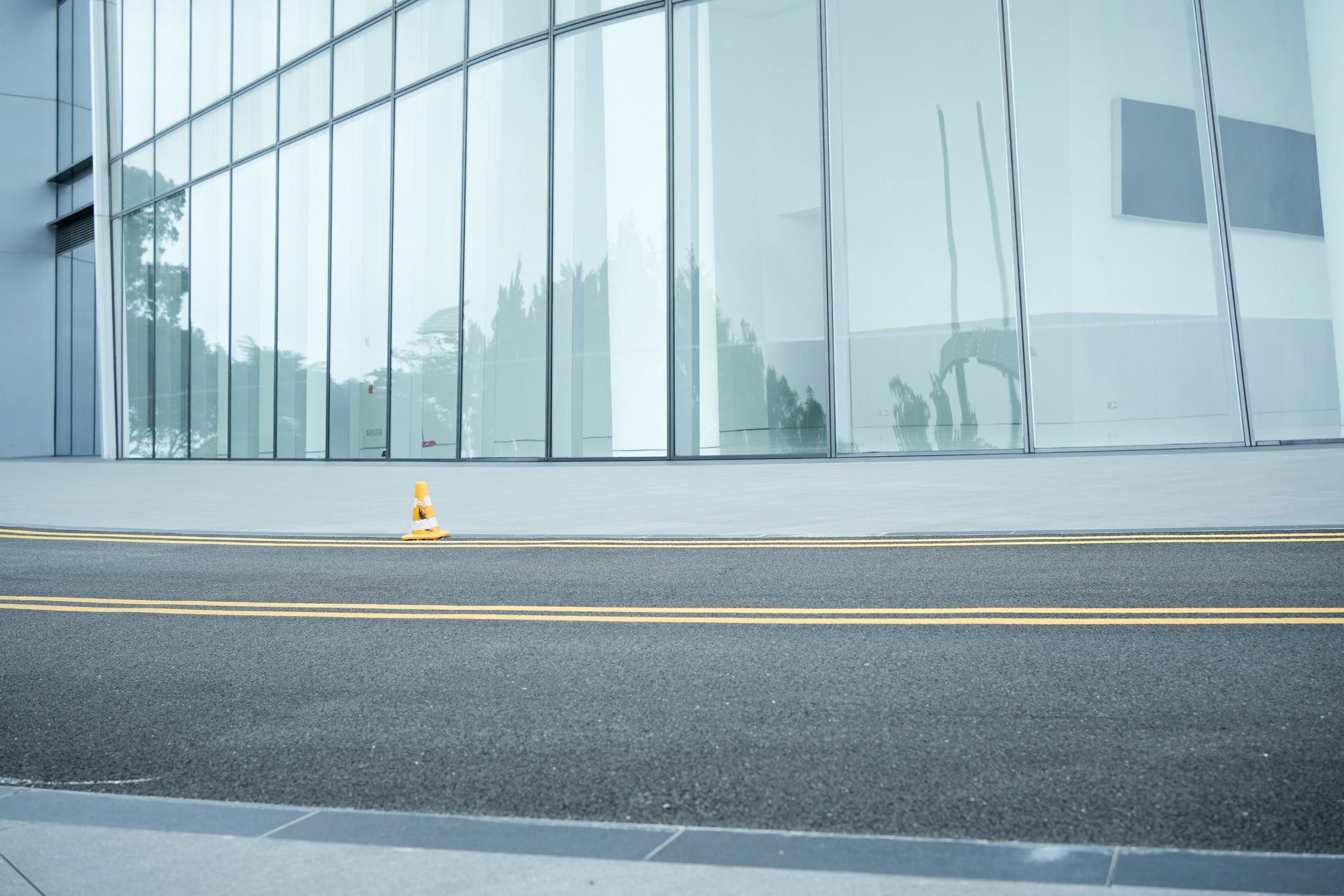Modern glass commercial building exterior